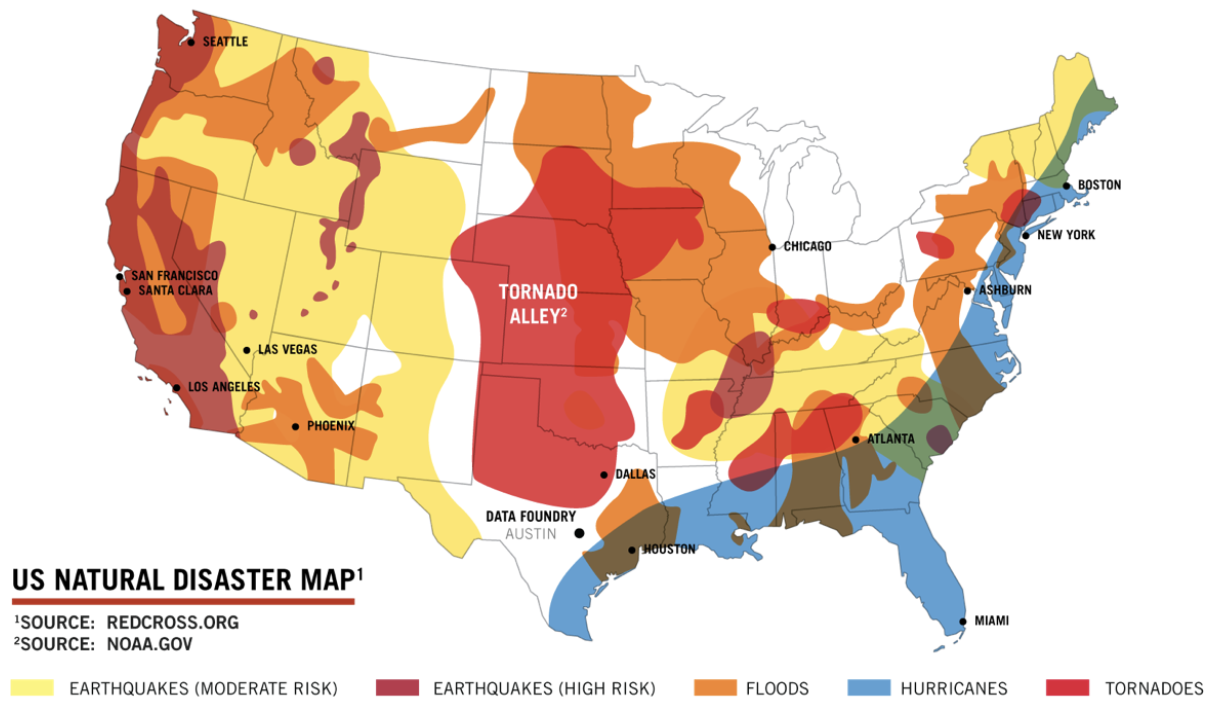 US disaster relief map